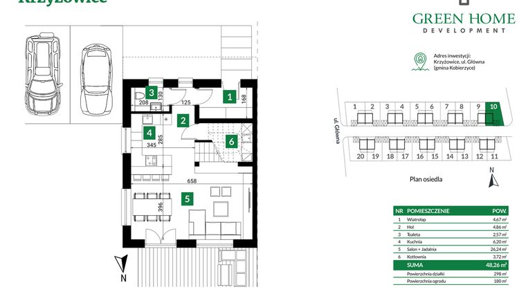 Rzut - Dom na sprzedaż 5 pokoi o powierzchni 105 m² - numer 10 w Nowe Krzyżowice II