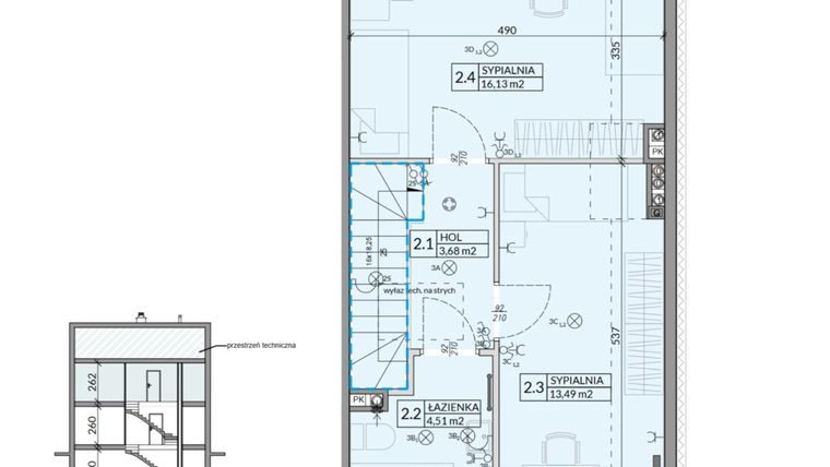 Rzut - Dom na sprzedaż 5 pokoi o powierzchni 123,68 m² - numer 8 w Wille Stolema