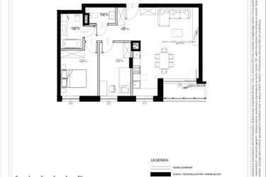 Rzut - Mieszkanie na sprzedaż 3 pokoje o powierzchni 67,11 m² - numer B54 w Osiedle pod Klonami "Klonowa 11"