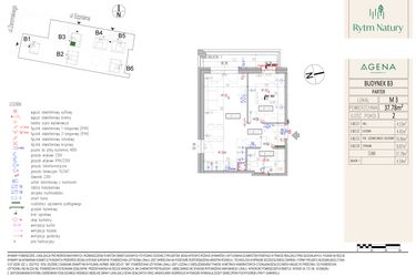 Rzut - Mieszkanie na sprzedaż 2 pokoje o powierzchni 37,78 m² - numer B3M3 w Rytm Natury
