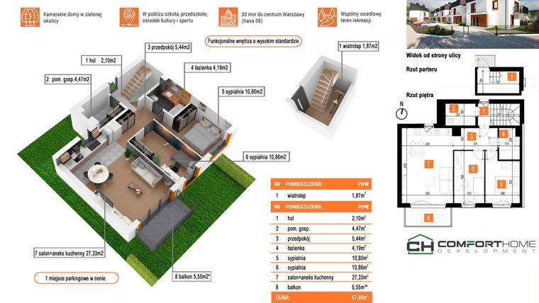 Rzut - Mieszkanie na sprzedaż 6 pokoi o powierzchni 117,73 m² - numer E2 w Osiedle Witosa