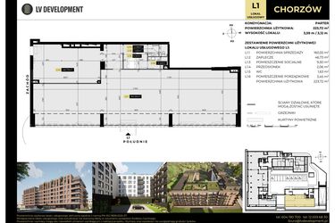 Rzut - Lokal użytkowy na sprzedaż 1 pokój o powierzchni 223,72 m² - numer L1 w Apartamenty Chorzów