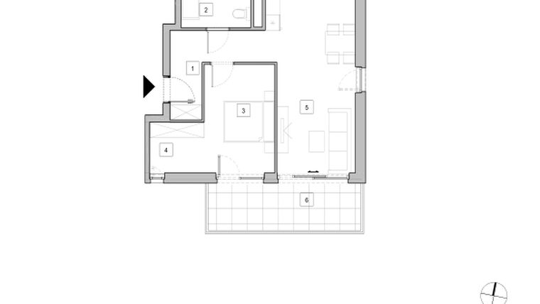 Rzut - Mieszkanie na sprzedaż 2 pokoje o powierzchni 53,65 m² - numer C2_3 w ATAL Zawiślańska