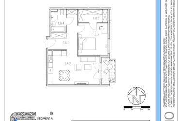 Rzut - Mieszkanie na sprzedaż 3 pokoje o powierzchni 53,36 m² - numer 8 w Osiedle Solne etap II