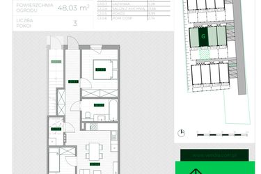 Rzut - Mieszkanie na sprzedaż 3 pokoje o powierzchni 57,5 m² - numer G1 w Zielona Krzyszkowicka