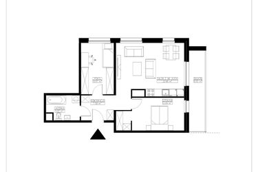 Rzut - Mieszkanie na sprzedaż 3 pokoje o powierzchni 59,19 m² - numer B4.7 w Stacja Augustów B
