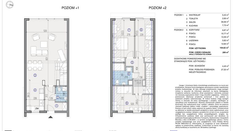 Rzut - Dom na sprzedaż 4 pokoje o powierzchni 104,62 m² - numer 6 w Osada Nadolicka