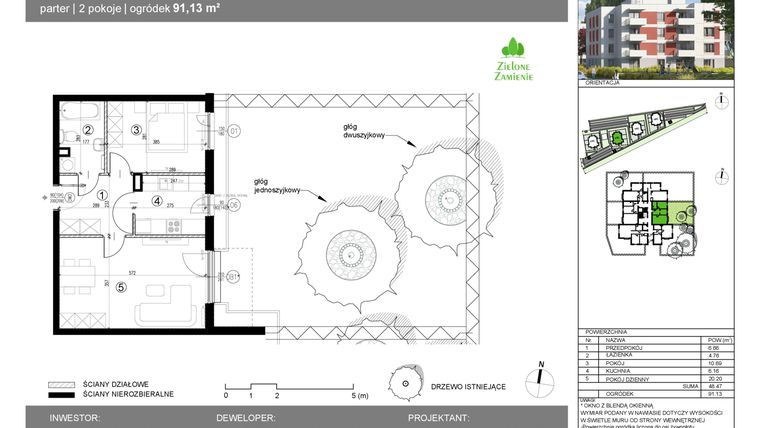 Rzut - Mieszkanie na sprzedaż 2 pokoje o powierzchni 48,47 m² - numer 14G.30 w Zielone Zamienie X