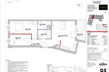Rzut - Mieszkanie na sprzedaż 3 pokoje o powierzchni 61,46 m² - numer 11.B061 w Ursus Centralny etap V