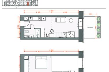 Rzut - Mieszkanie na sprzedaż 2 pokoje o powierzchni 38,67 m² - numer 29 w Legionów 102