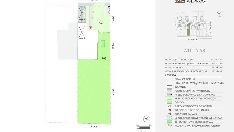 Rzut - Dom na sprzedaż 5 pokoi o powierzchni 156,64 m² - numer 5B w Solum Wilanów