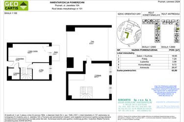 Rzut - Mieszkanie na sprzedaż 4 pokoje o powierzchni 63,5 m² - numer C101 w Jasielska 8C