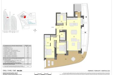 Rzut - Mieszkanie na sprzedaż 3 pokoje o powierzchni 154 m² - numer 28-N4-204 w Apartamenty w Benidorm - 28229441