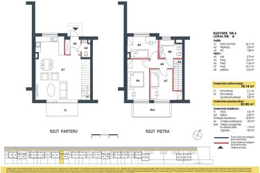 Rzut - Dom na sprzedaż 4 pokoje o powierzchni 83,44 m² - numer 6a w Waw.Re