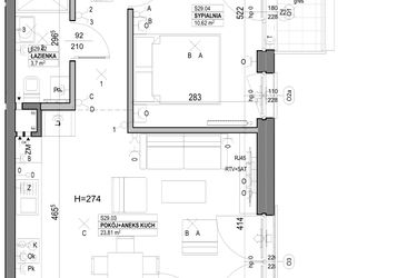 Rzut - Mieszkanie na sprzedaż 2 pokoje o powierzchni 49,54 m² - numer S29 w Miasto Ogród 6 - OSLO i SZTOKHOLM