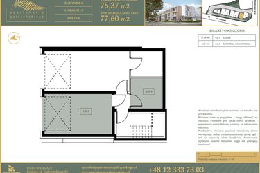 Rzut - Mieszkanie na sprzedaż 5 pokoi o powierzchni 77,6 m² - numer M11 w Apartamenty Gałczyńskiego