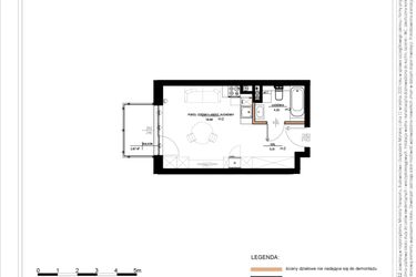Rzut - Mieszkanie na sprzedaż 1 pokój o powierzchni 28,9 m² - numer B.1.67 w Daszyńskiego Square etap 1
