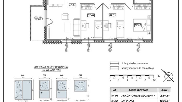 Rzut - Mieszkanie na sprzedaż 4 pokoje o powierzchni 76,74 m² - numer 8.A.07 w Urzeka bud. 8