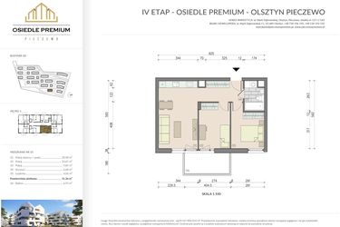 Rzut - Mieszkanie na sprzedaż 3 pokoje o powierzchni 51,36 m² - numer B3.10 w Osiedle Premium etap IV