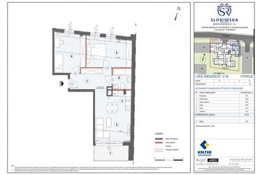 Rzut - Mieszkanie na sprzedaż 3 pokoje o powierzchni 61,05 m² - numer M36 w Słonimska Residence II