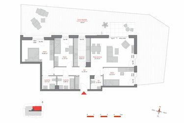Rzut - Mieszkanie na sprzedaż 4 pokoje o powierzchni 106,04 m² - numer A1.0.6 w Atrium Oliva