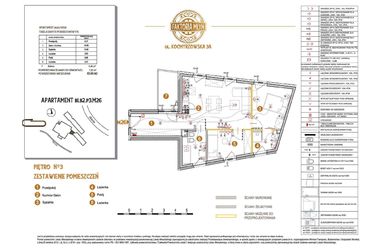 Rzut - Mieszkanie na sprzedaż 3 pokoje o powierzchni 63,44 m² - numer B1.B2.P3.M26 w Faktoria Młyn