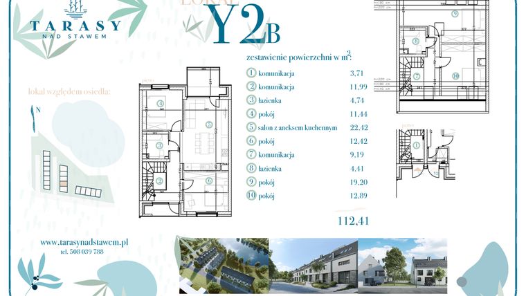 Rzut - Dom na sprzedaż 5 pokoi o powierzchni 113,43 m² - numer Y2B w Tarasy Nad Stawem