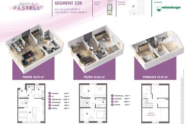 Rzut - Dom na sprzedaż 4 pokoje o powierzchni 126,74 m² - numer 22b w Osiedle Pastell