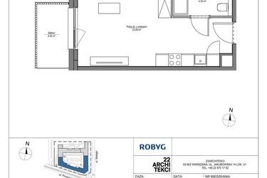 Rzut - Mieszkanie na sprzedaż 1 pokój o powierzchni 28,22 m² - numer LH/LHA/D/3/4 w Lira House