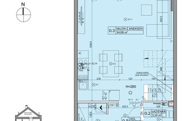 Rzut - Dom na sprzedaż 4 pokoje o powierzchni 85,17 m² - numer 173B w Arkady Walendów etap 3 i 4