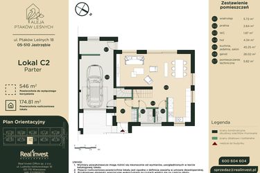Rzut - Dom na sprzedaż 5 pokoi o powierzchni 175,47 m² - numer C2 w Aleja Ptaków Leśnych