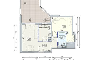 Rzut - Mieszkanie na sprzedaż 2 pokoje o powierzchni 53,31 m² - numer K2 7/0/5/2k w Południk 17 - budynek K2