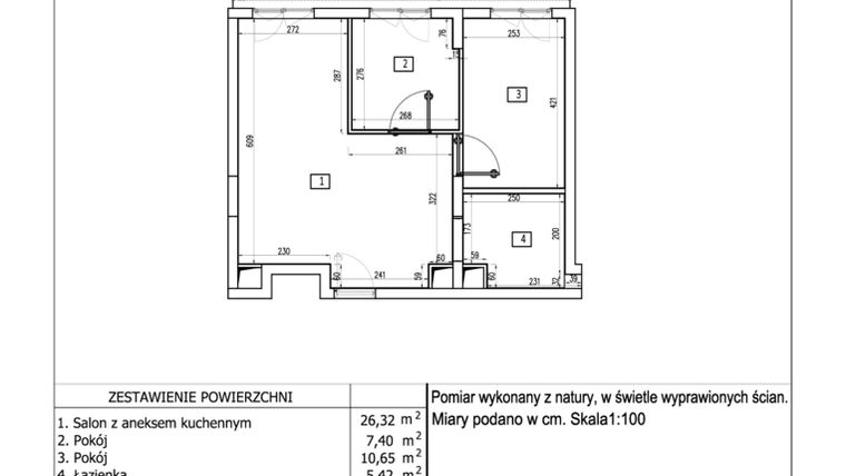 Rzut - Mieszkanie na sprzedaż 3 pokoje o powierzchni 49,79 m² - numer 113 w Aquamarina Dąbki