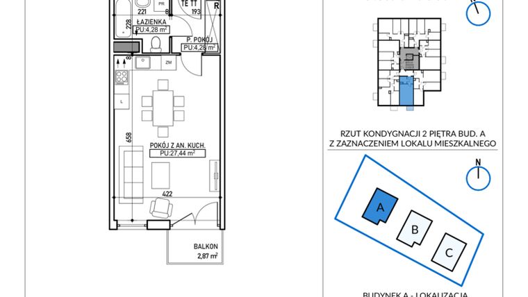 Rzut - Mieszkanie na sprzedaż 3 pokoje o powierzchni 55,41 m² - numer 5B-14 w Jodłowicka 5
