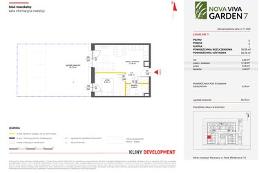 Rzut - Mieszkanie na sprzedaż 2 pokoje o powierzchni 35,56 m² - numer 5 w Nova Viva Garden 7