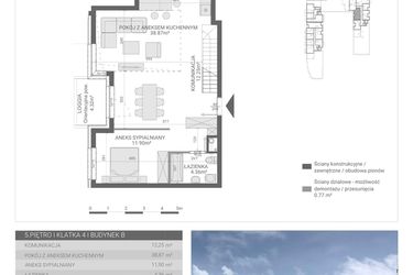 Rzut - Mieszkanie na sprzedaż 1 pokój o powierzchni 113,19 m² - numer 143. w Osiedle Parkowa etap B