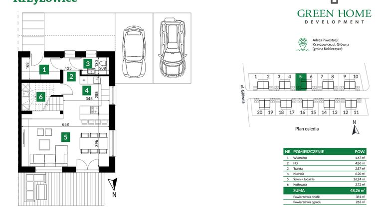 Rzut - Dom na sprzedaż 5 pokoi o powierzchni 105 m² - numer 5 w Nowe Krzyżowice II