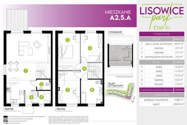 Rzut - Mieszkanie na sprzedaż 4 pokoje o powierzchni 110,35 m² - numer A.2.5.A w Lisowice Milo Dobry Deweloper