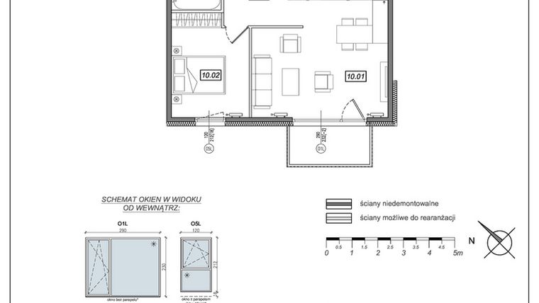 Rzut - Mieszkanie na sprzedaż 2 pokoje o powierzchni 49,57 m² - numer 8.A.10 w Urzeka bud. 8