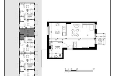 Rzut - Mieszkanie na sprzedaż 1 pokój o powierzchni 41,09 m² - numer B1-M9 w Śląska Park