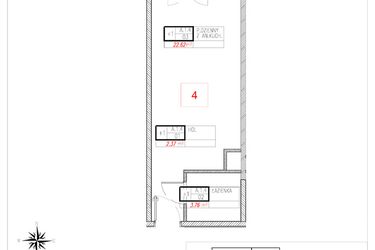 Rzut - Mieszkanie na sprzedaż 1 pokój o powierzchni 28,75 m² - numer A1.4 w Rezydencja Ogród Saski etap I i II