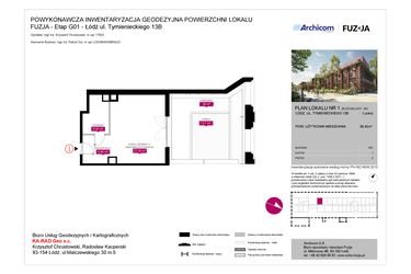 Rzut - Mieszkanie na sprzedaż 1 pokój o powierzchni 39,42 m² - numer 4A w Fuzja Mieszkania Loftowe