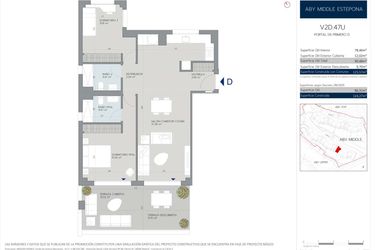 Rzut - Mieszkanie na sprzedaż 2 pokoje o powierzchni 112 m² - numer 6.1.D w Aby Middle
