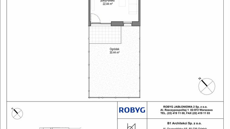 Rzut - Mieszkanie na sprzedaż 1 pokój o powierzchni 29,31 m² - numer A.0M06 w Kobieli 4