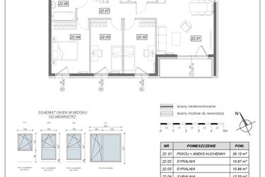 Rzut - Mieszkanie na sprzedaż 4 pokoje o powierzchni 78,94 m² - numer 5.A.22 w Nowe Południe bud. 5