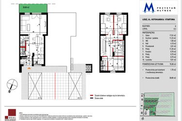 Rzut - Mieszkanie na sprzedaż 4 pokoje o powierzchni 79,02 m² - numer 8.3 w Przystań Młynek