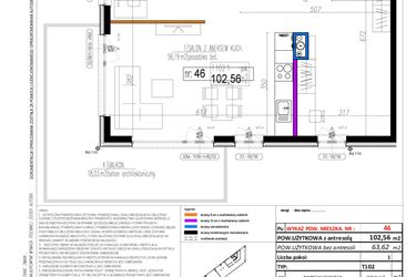 Rzut - Mieszkanie na sprzedaż 1 pokój o powierzchni 99,52 m² - numer 46 w Strumykowa