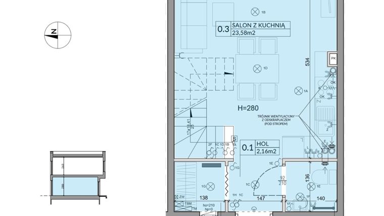 Rzut - Dom na sprzedaż 3 pokoje o powierzchni 61,92 m² - numer 51 w Boska Ksawerowska 2 etap 4