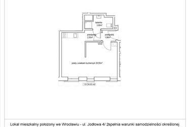 Rzut - Mieszkanie na sprzedaż 1 pokój o powierzchni 34,93 m² - numer 4/2. w Apartamenty Nowy Targ
