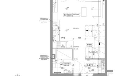 Rzut - Dom na sprzedaż 3 pokoje o powierzchni 64,2 m² - numer 21A w Ogrody Przyjaciół 5 etap II